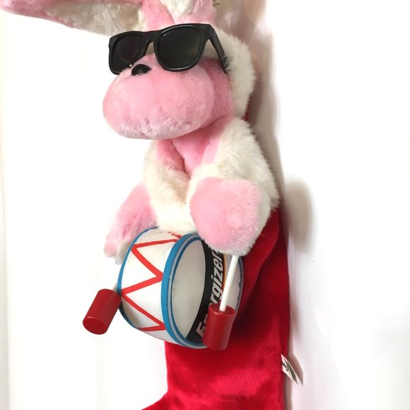 ENERGIZER 2006 Plush Pink Bunny with Drum Christmas Stocking - Picture 2 of 15
